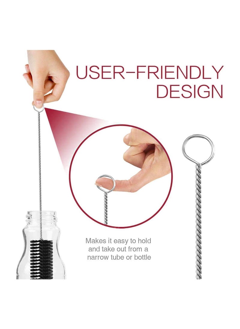 Generic - Baby Bottle and Straws Cleaner Brush Set 10 Pcs Different Sizes With Keyring - Image 1