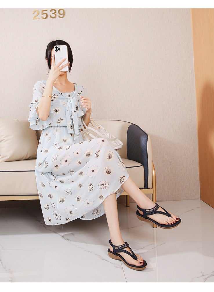 NIBEMINENT Quality Vintage Women's Sandals Brand  Casual Comfortable Female Flats Summer Casual  Shoes - Image 3