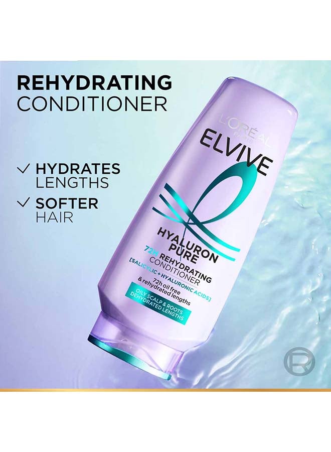 L'OREAL PARIS Elvive Hyaluron Pure Rehydrating Conditioner for Oily Hair 360ml - Image 5