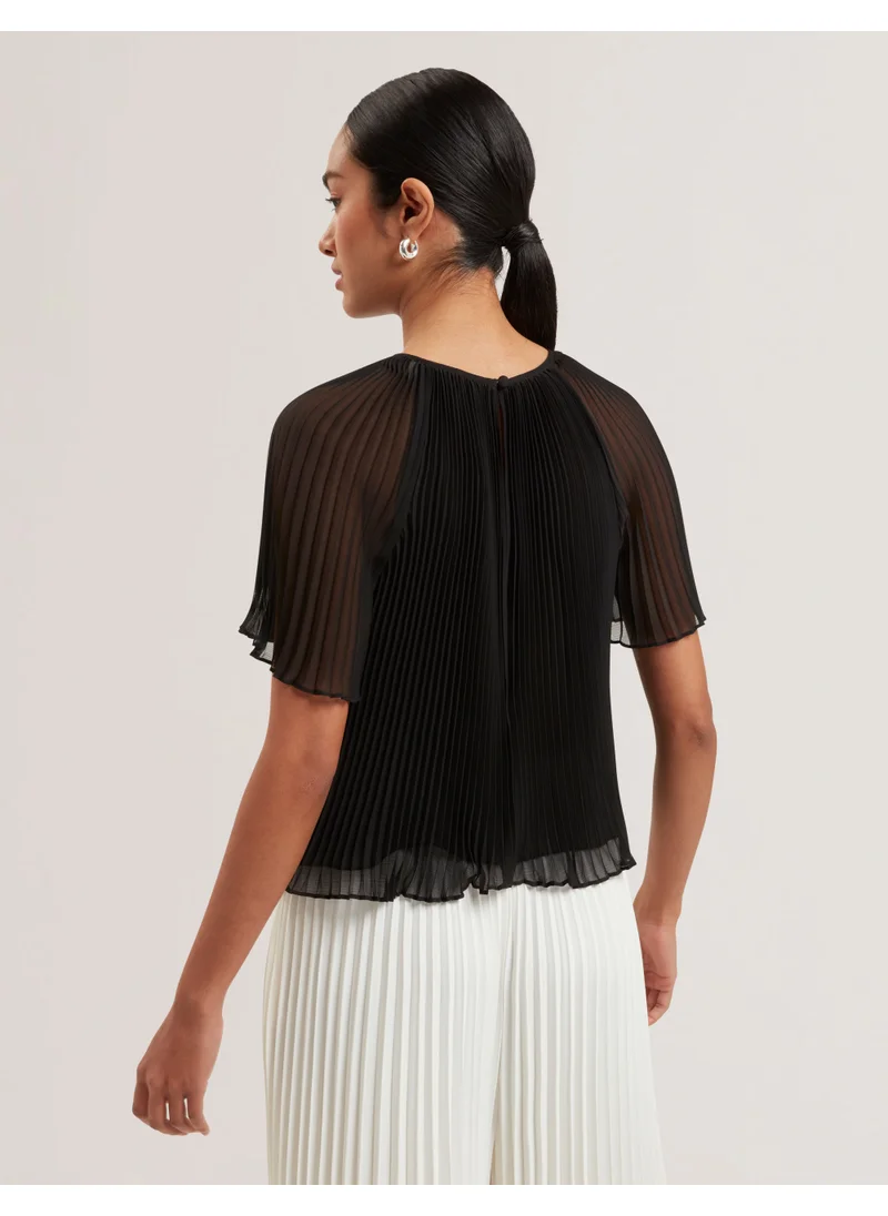 تيد بيكر Pleated Crew Neck Top