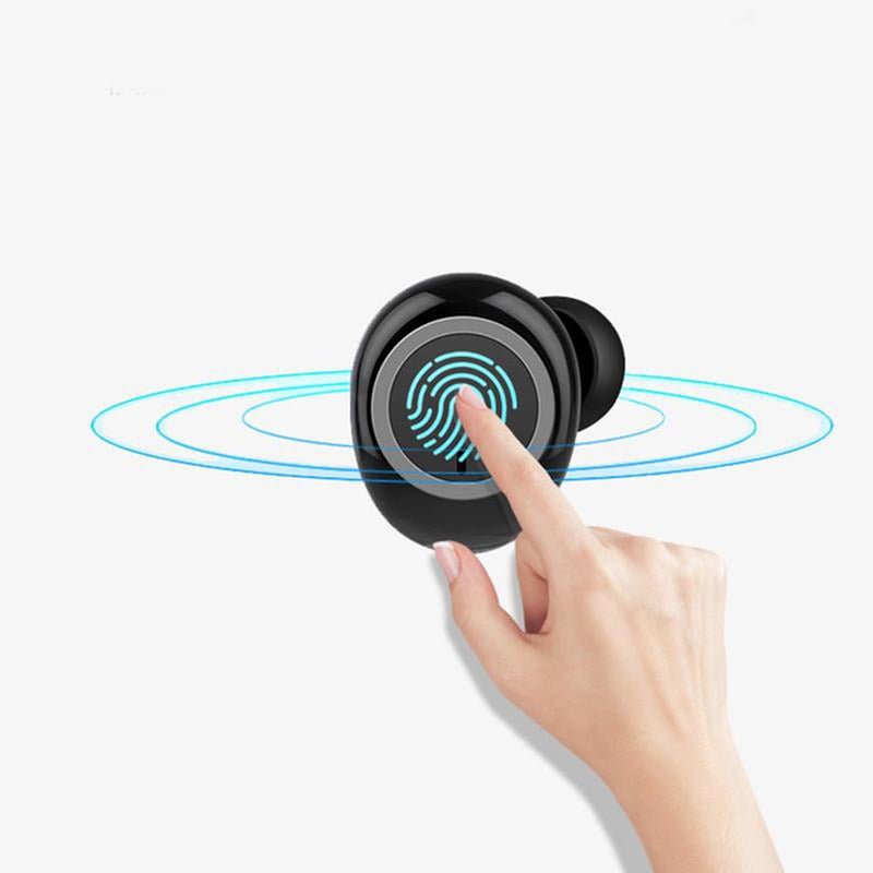 TWS Wireless Earphones Chargeable Headsets Black/Rose Gold - Image 2