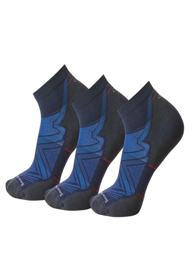 Smartwool Mens Run Targeted Cushion Ankle Socks 3-Pack Deep Navy Large