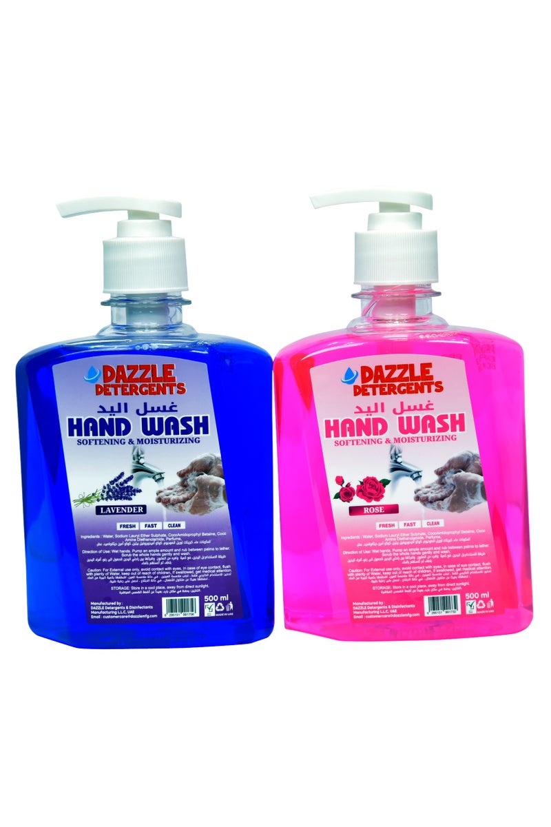 دازل عرض العبوة (عبوة من قطعتين 500 مل): غسول اليدين دازل برائحة اللافندر والورد عالي الجودة