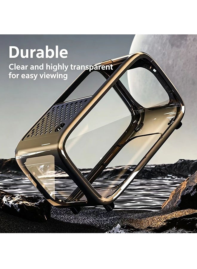 JCB CHIC Large Transparent Aquarium Tank with Ramp，High-View Clear Fish Tank with Feeding Hole & Easy-Open Lid，Complete Habitat for Small Fish & Turtles, Ideal for Home & Office Decor - Image 5