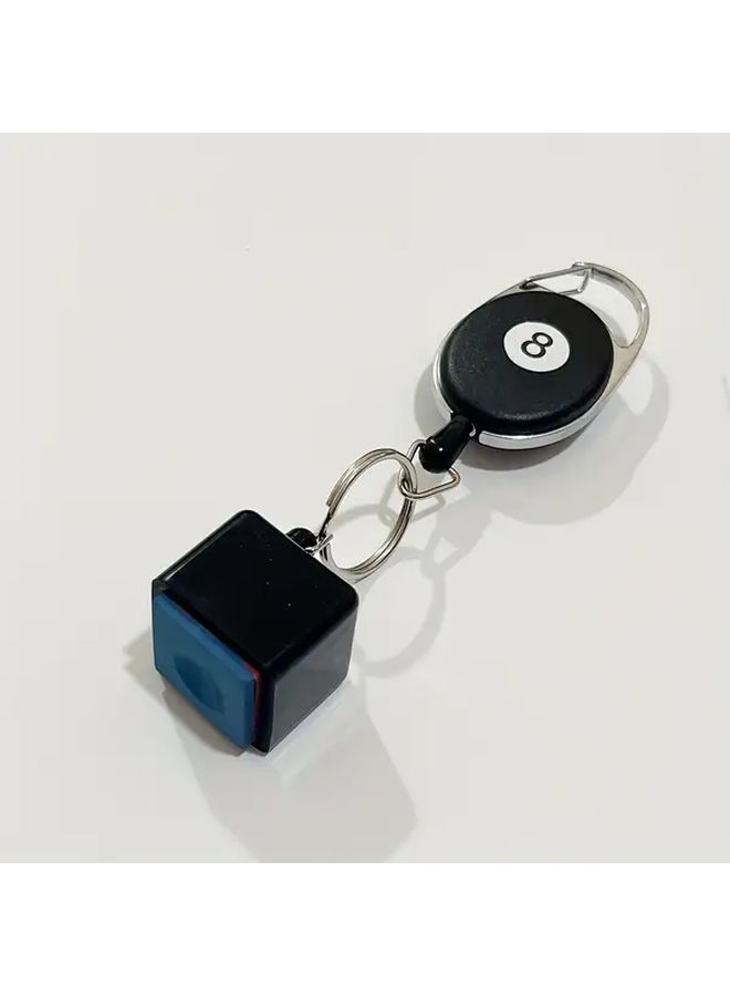 Ergonomic Black Oval Billiard Cue Ball Holder Style A Durable Plastic 8 Shaped Design Keychain Clip Pool Accessories - Image 1