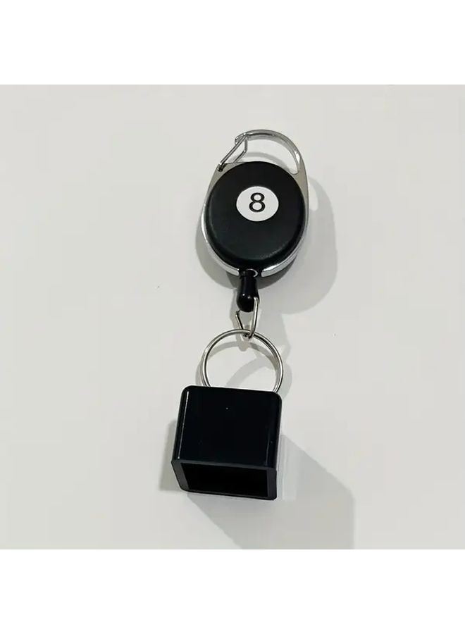 Ergonomic Black Oval Billiard Cue Ball Holder Style A Durable Plastic 8 Shaped Design Keychain Clip Pool Accessories - Image 2