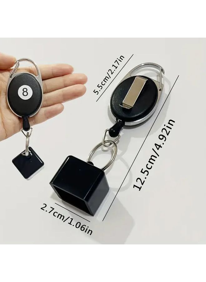 Ergonomic Black Oval Billiard Cue Ball Holder Style A Durable Plastic 8 Shaped Design Keychain Clip Pool Accessories - Image 4