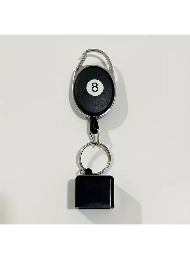 Ergonomic Black Oval Billiard Cue Ball Holder Style A Durable Plastic 8 Shaped Design Keychain Clip Pool Accessories - Image 3