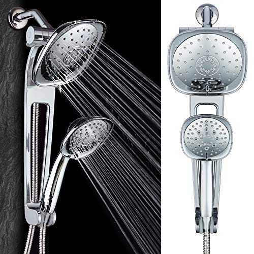 AquaDance AQUABAR High Pressure Square 3-way Luxury Spa Combo System with Adjustable 18" Extension Arm for Easy Reach & Mobility - Use 7.5" Rain & Handheld Shower Head Separately or Together/All-Chrome Finish - Image 2