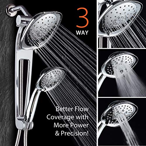 AquaDance AQUABAR High Pressure Square 3-way Luxury Spa Combo System with Adjustable 18" Extension Arm for Easy Reach & Mobility - Use 7.5" Rain & Handheld Shower Head Separately or Together/All-Chrome Finish - Image 4