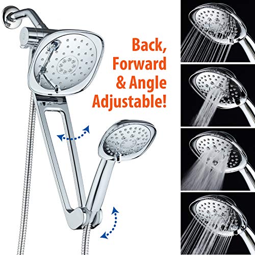 AquaDance AQUABAR High Pressure Square 3-way Luxury Spa Combo System with Adjustable 18" Extension Arm for Easy Reach & Mobility - Use 7.5" Rain & Handheld Shower Head Separately or Together/All-Chrome Finish - Image 5