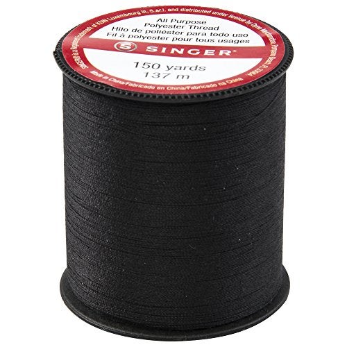 Singer 60110All Purpose Polyester Thread, 150 Yards, Black - Image 1