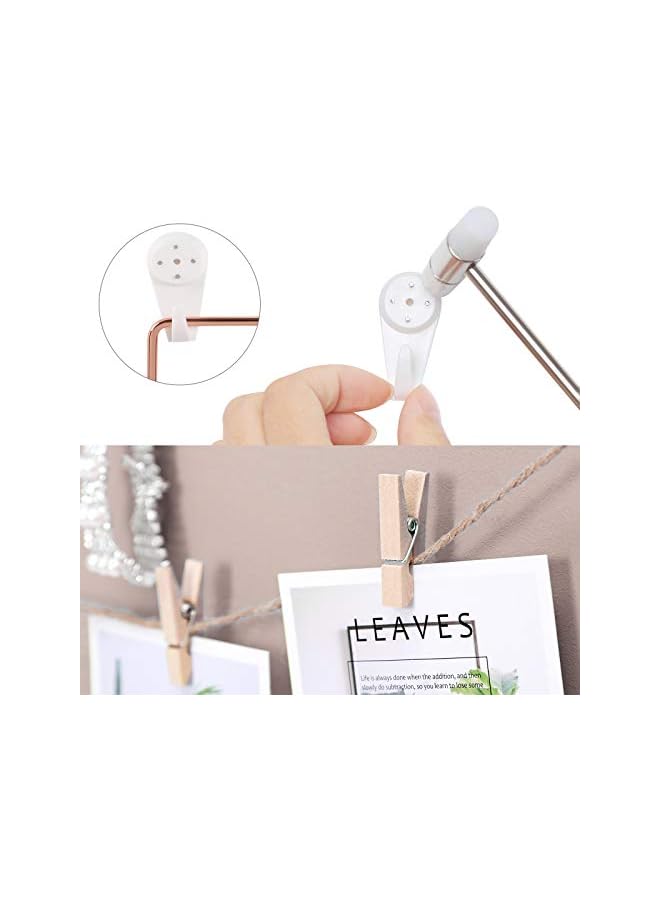 The Bros شبكة حائط للصور، لوحة شبكة حائط معدنية، عرض صور معلق سلكي، مجموعة من 2، مع خطاف S، مشبك، حبل قنب، 16.5 × 12.2 بوصة، ذهب وردي ULPP01DR - Image 4