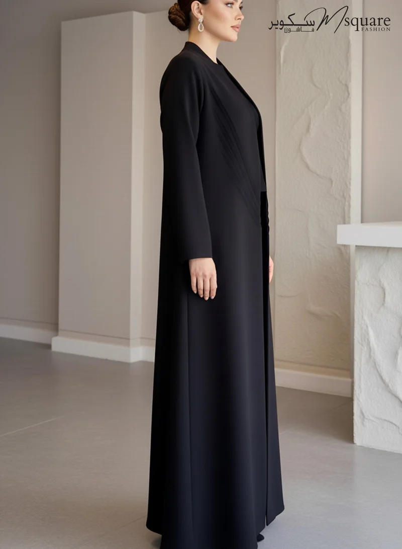 MSquare Fashion  The Sunburst Black Pleat Abaya for Women | Best Price UAE