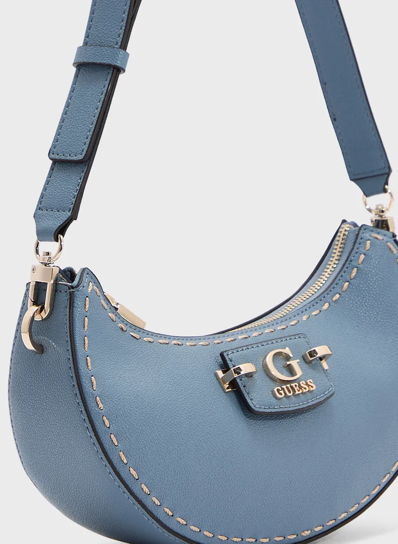 GUESS Nastra Top Zip Shoulder Bag