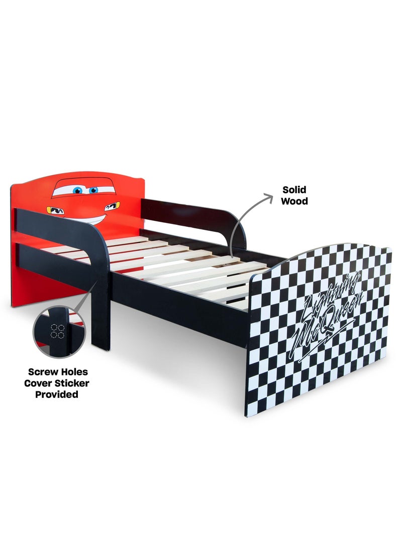 Disney - Disney Cars Lightning McQueen Kids/Teen Bed | Durable MDF Wood Construction | EASY to Assemble | 2 Attached Guardrails for your Child’s Safety | Beautiful Finishing (Official Disney Product) - Image 1