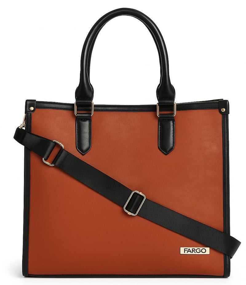 Fargo Regal Vegan Leather Tote Bag for Women | Laptop Compartment, RFID Pockets, YKK Zipper, Large Office Handbag | Shoulder Bag for College & Daily Use | Made in India - Image 1