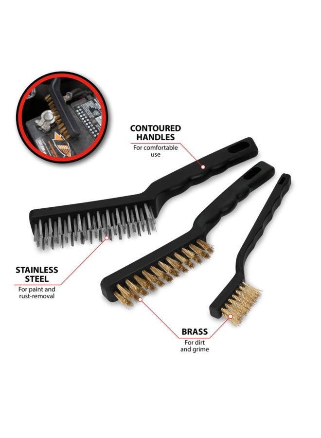 Performance Tool W1149 3-Piece Brass and Stainless-Steel Wire Brush Set - Image 3