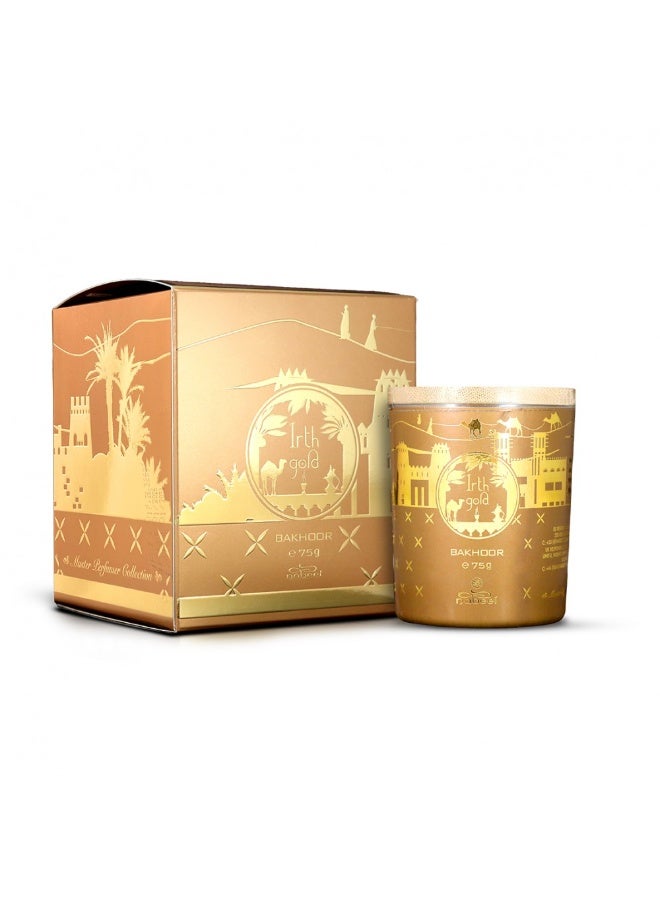 Nabeel Irth Gold Bakhoor 75g – Long Lasting Oud & Amber Arabic Incense for Home & Majlis - Image 1