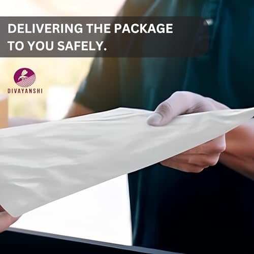 Divayanshi Plastic Tamper Proof Polybag/Courier Bag with Pod for Packing, 51 Micron, 20 Inch x 26 Inch, White and Black, Pack of 25 - Image 4