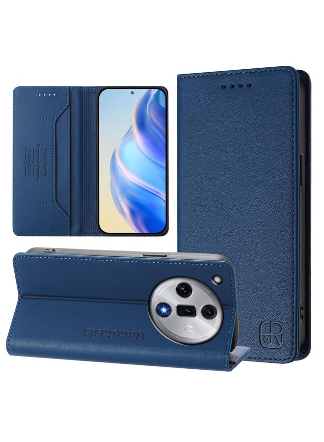 S-TOP Case For OPPO Find X7 RC01 Dual-Folded Magnetic Suction RFID Leather Phone Case - Image 1