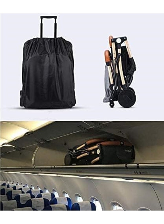 Portable Lightweight Baby Stroller, Airplane Travel Approved, Compact Fold Travel Pushchair with Adjustable Canopy – Black & Grey - Image 5