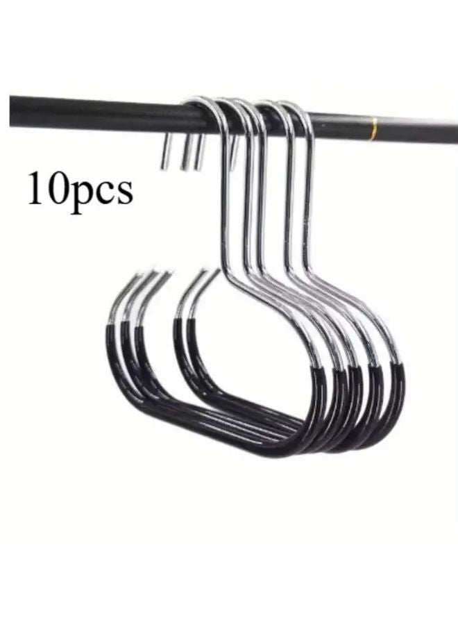 10Pcs Black Storage Bags For Scarves Shawls Belts With Metal Hangers - Image 1