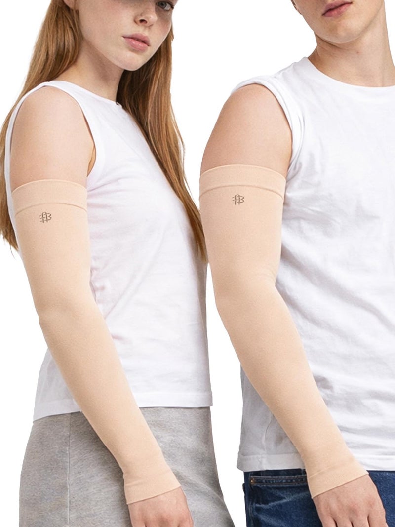 Bonjour Arm Shield for Men & Women UV Protection Hand Sleeves for Boys & Girls Sun Protection Sleeves for Men Arm Sleeves for Women for Running, Hand Cover for Bike Riding Cotton (Pack of 2) - Image 4