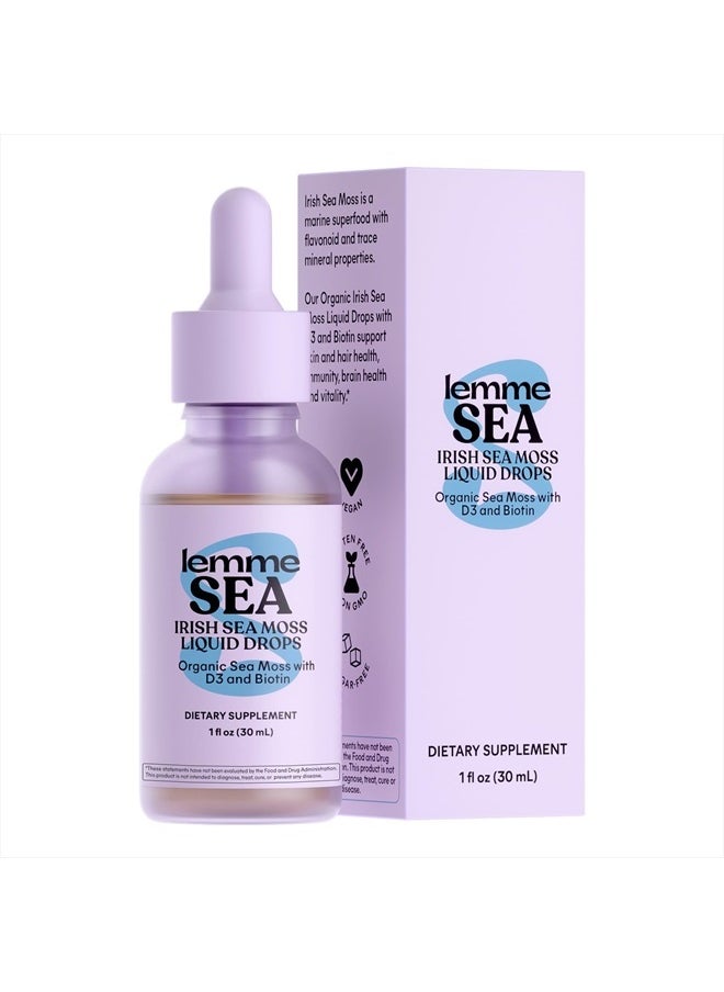 Irish Sea Moss Organic Liquid Drops with Vitamin D3 and Biotin for Trace Mineral Support, Immunity, Hair, Skin & Nails, Brain Health - Vegan, Gluten & Sugar Free, Non GMO, 1 oz, 30 Servings - pzsku/Z959773038110A6429696Z/45/_/1738954211/c90c4fef-55d2-4425-b0f8-1d2f8783ce64