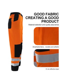 Zuolaya High Visibility Bright Orange Safety Work Pant with Multiple Pockets Construction Work Reflective Pants Orange/Black 3XL  - Image 3
