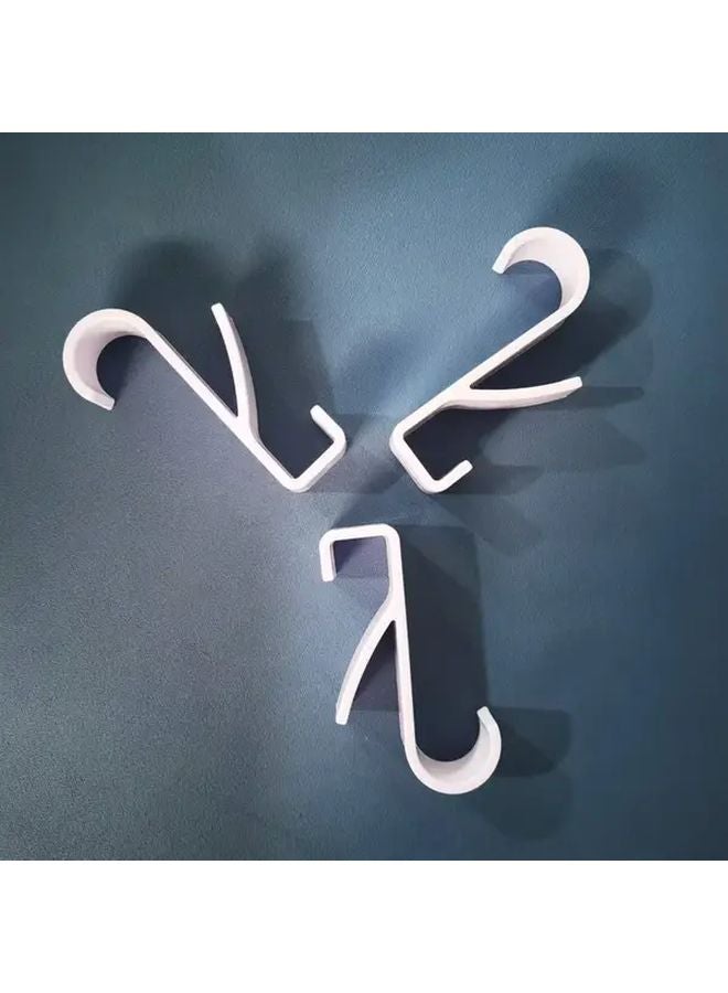 3pcs White Bathroom Hanger Clips Heated Towel Radiator Rail Hook Holder Multifunction Drying Rack - Image 1