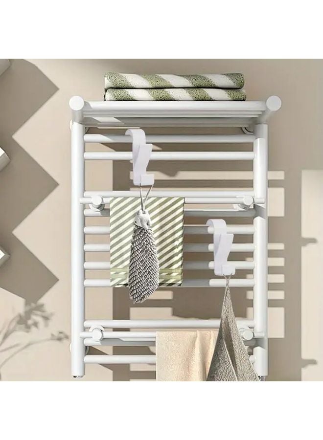 3pcs White Bathroom Hanger Clips Heated Towel Radiator Rail Hook Holder Multifunction Drying Rack - Image 3