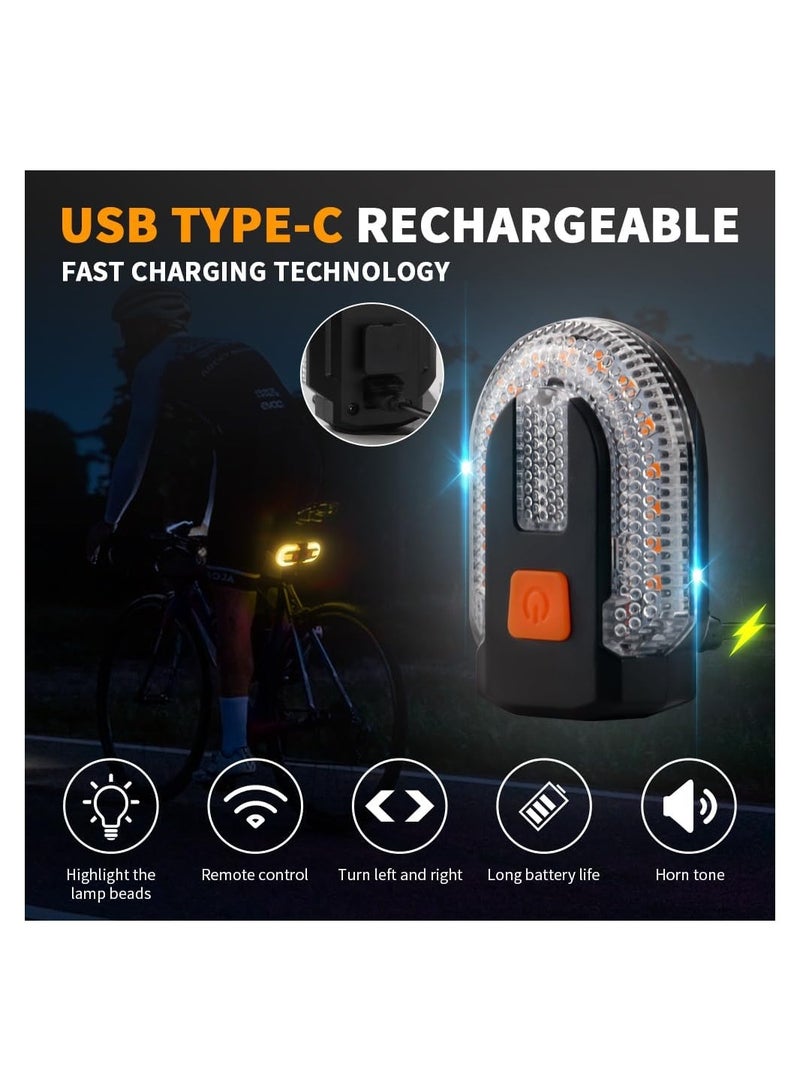 SOLARAE Rechargeable Bike Tail Light with Turn Signals, Wireless Remote, 5 Lighting Modes, IPX4 Waterproof, USB Type-C Fast Charging, Easy Mount for Cycling Safety, Dual Installation Options - Image 3