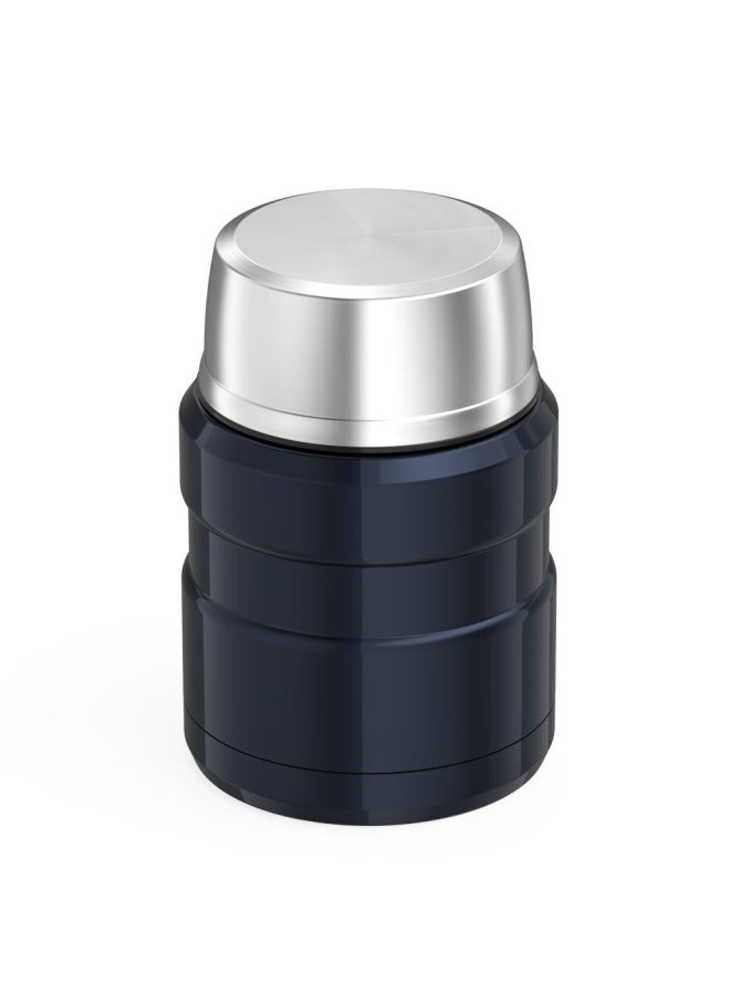 THERMOS THERMOS Stainless King VacuumInsulated Food Jar with Spoon 16 Ounce Midnight Blue  - Image 3