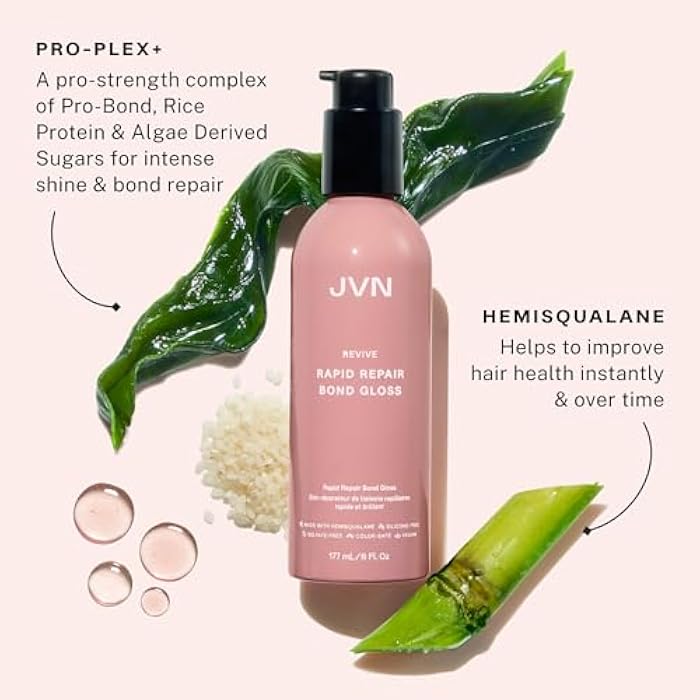 JVN Repair & Shine Essentials Set, Pack of 3, Includes Revive Repairing Shampoo, Conditioner, and Revive Rapid Repair Hair Bond Gloss, Made for Damaged Hair, Silicone-Free, Haircare for Women and Men - Image 5