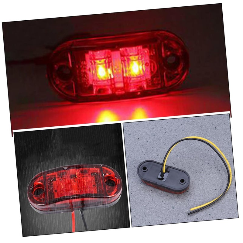 10 Pcs Red LED Truck Side Marker Clearance Lights With 15 Inch Cable For Boat Trailer Pickup RV Camper - Image 4