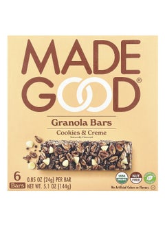MADE GOOD MadeGood, Granola Bars, Cookies & Crème, 6 Bars, 0.85 oz (24 g) Each  - Image 1