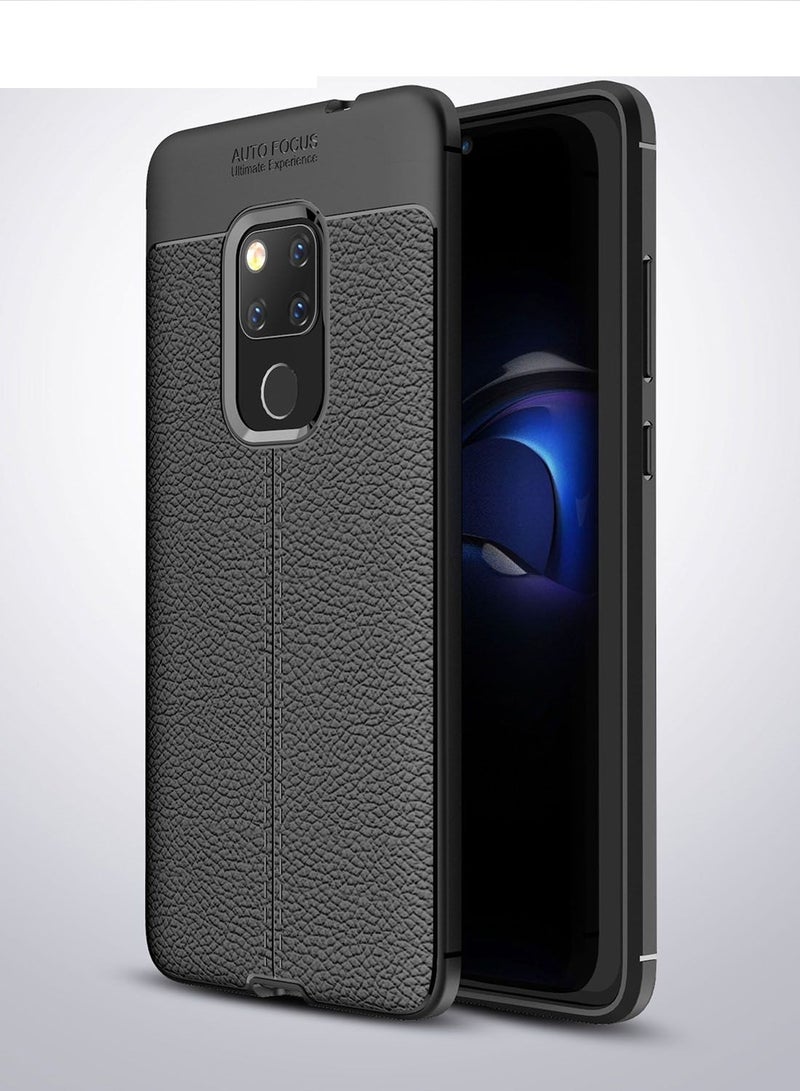 جراب حمايه سيليكون تصميم2 مقاوم للصدمات حمايه للكاميرا متوافق مع Mate 20 (اسود)