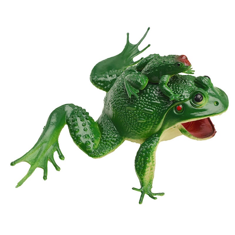 Realistic Frog Figurines: 2-Piece Mother Child Set With Premium Plastic Construction - Realistic Simulation Sound, Lifelike Design for Aquarium Decor, Prank Props, Kids And All Ages - Image 2