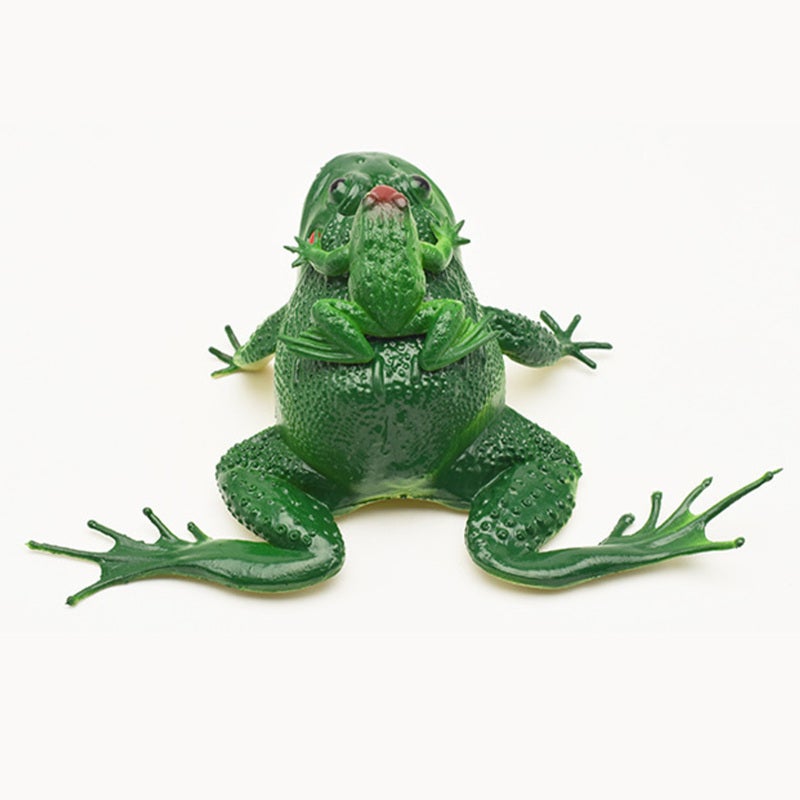 Realistic Frog Figurines: 2-Piece Mother Child Set With Premium Plastic Construction - Realistic Simulation Sound, Lifelike Design for Aquarium Decor, Prank Props, Kids And All Ages - Image 5