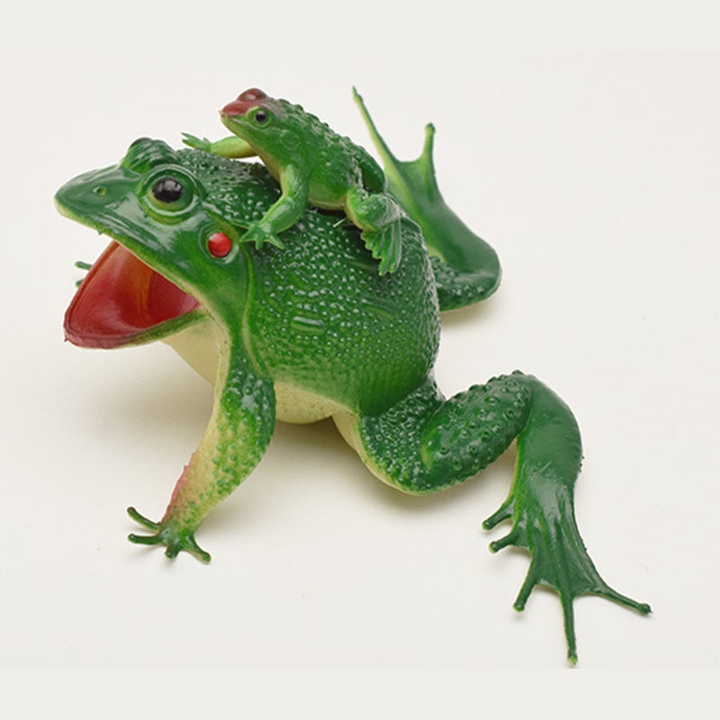 Realistic Frog Figurines: 2-Piece Mother Child Set With Premium Plastic Construction - Realistic Simulation Sound, Lifelike Design for Aquarium Decor, Prank Props, Kids And All Ages - Image 4