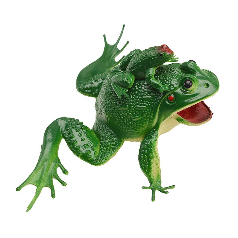 Realistic Frog Figurines: 2-Piece Mother Child Set With Premium Plastic Construction - Realistic Simulation Sound, Lifelike Design for Aquarium Decor, Prank Props, Kids And All Ages - Image 3