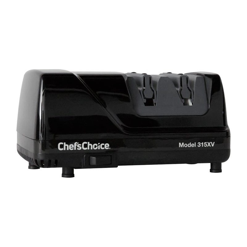 CHEF'S CHOICE ChefsChoice Electric Knife Sharpeners Diamond Hone with 100Percent Diamond Abrasives and Precision Angle Guides with XV Technology for 15Degree StraightEdge and Serrated Knives 2Stage Black 