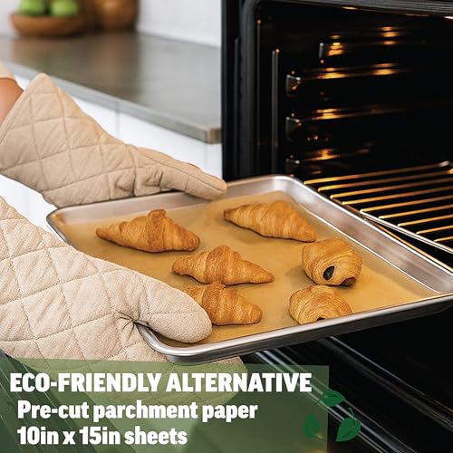 Zenlogy 10x15 Parchment Paper (100 Sheets) - Unbleached, High Heat, Non-stick, Pre-cut Baking Paper for Jelly Roll Pans - Great for Baking, Roasting, Wrapping, Dehydrator, and so much more - Image 2