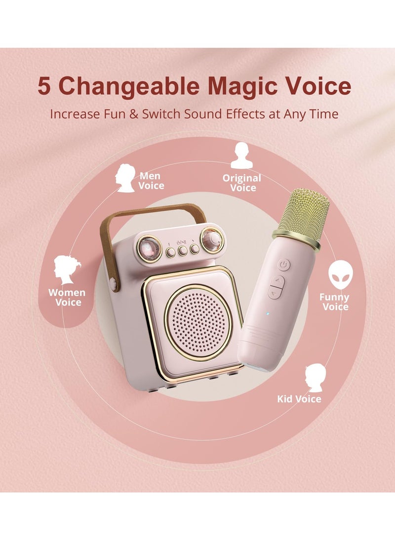 SYOSI Kids Karaoke Machine - Bluetooth Speaker with Microphone with 2 Wireless Microphones, Mini Bluetooth Karaoke Speaker Portable Karaoke Machine for Kids and Adults - Image 5