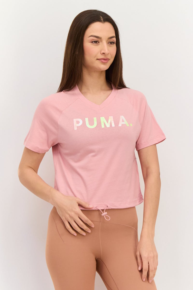 PUMA Women Sportswear Fit Short Sleeves Outdoor Top, Peach - Image 1