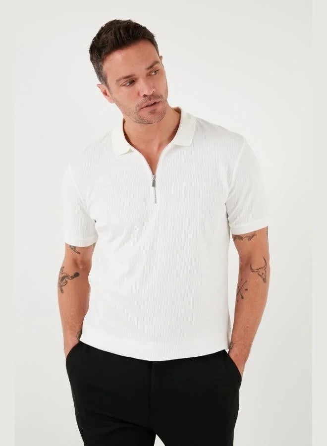 Buratti  Buratti Cotton Regular Fit Zippered Polo Collar T Shirt Men's Polo Collar T-Shirt 5902738 for Men | Best Price UAE