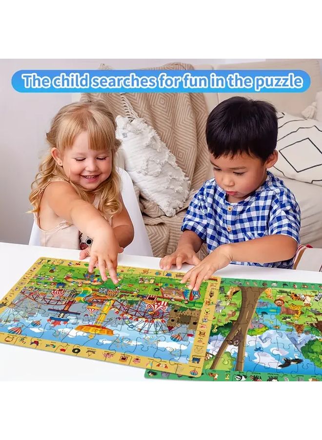 4 علب 60 قطعة لغز البحث والعثور على الحيوانات لعبة تعليمية هدية للأولاد والبنات من عمر 4 إلى 6 سنوات - Image 5