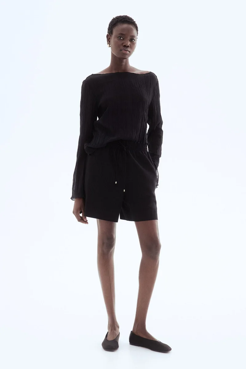 H&M Linen-blend drawstring shorts