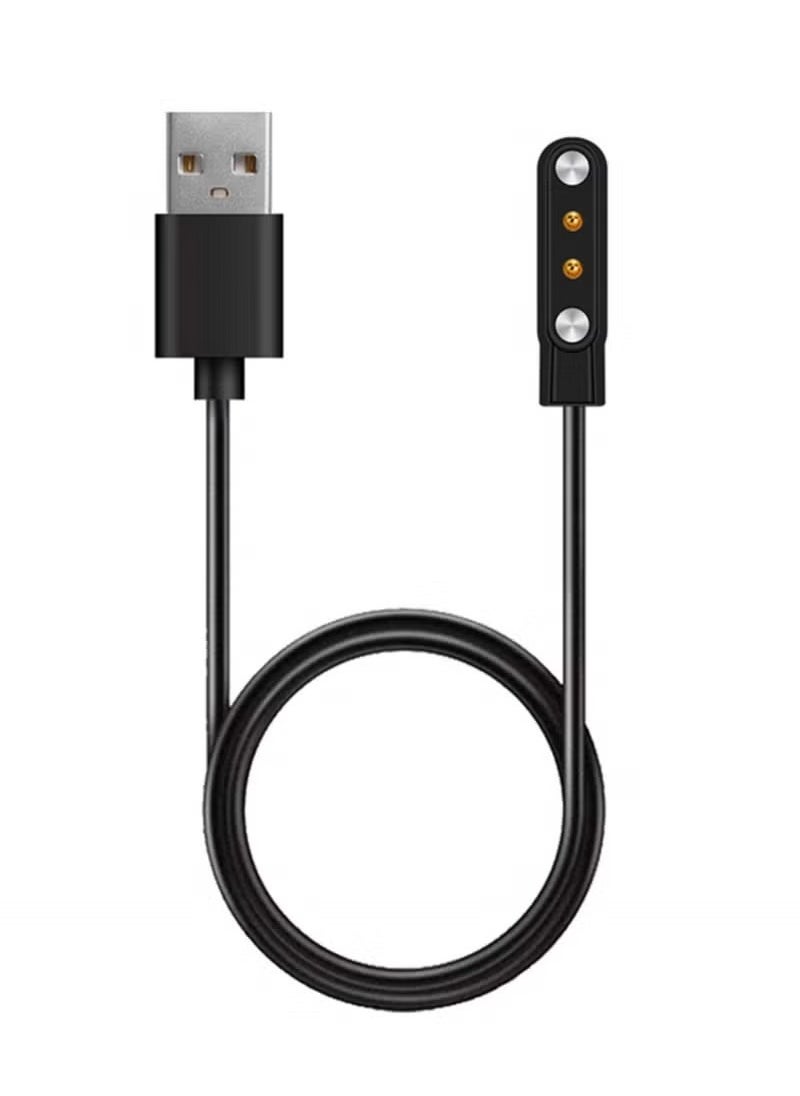Golau - Magnetic Charger Cable Compatible with Haylou Solar LS05/LS05S,YAMAY SW022, AGPTEK LW11, Ticwatch GTX,USB 2 Pins 4mm 0.16inch Charging Cable 60cm 1.96ft - Image 1